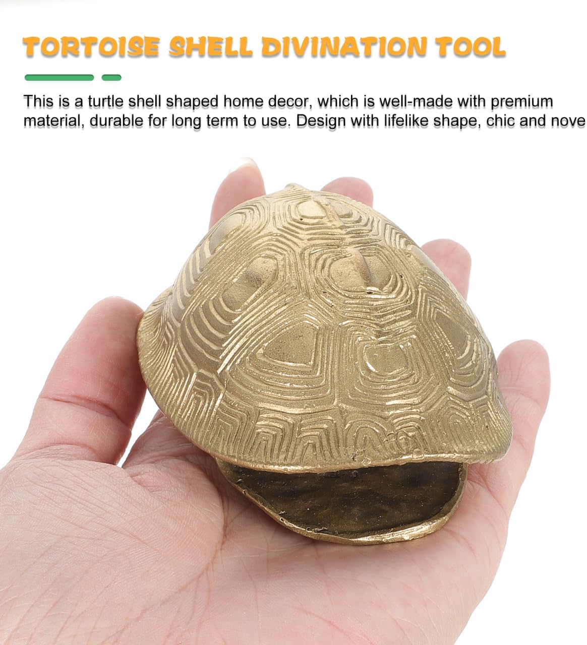 Ipetboom Feng Shui Turtle Shell with Coins - 1 Set Copper Chinese Feng Shui Coins Divination Turtle Shell Good Luck Charm Crafts Statue I-Ching for Health Wealth Home Ornament Decor - Golden