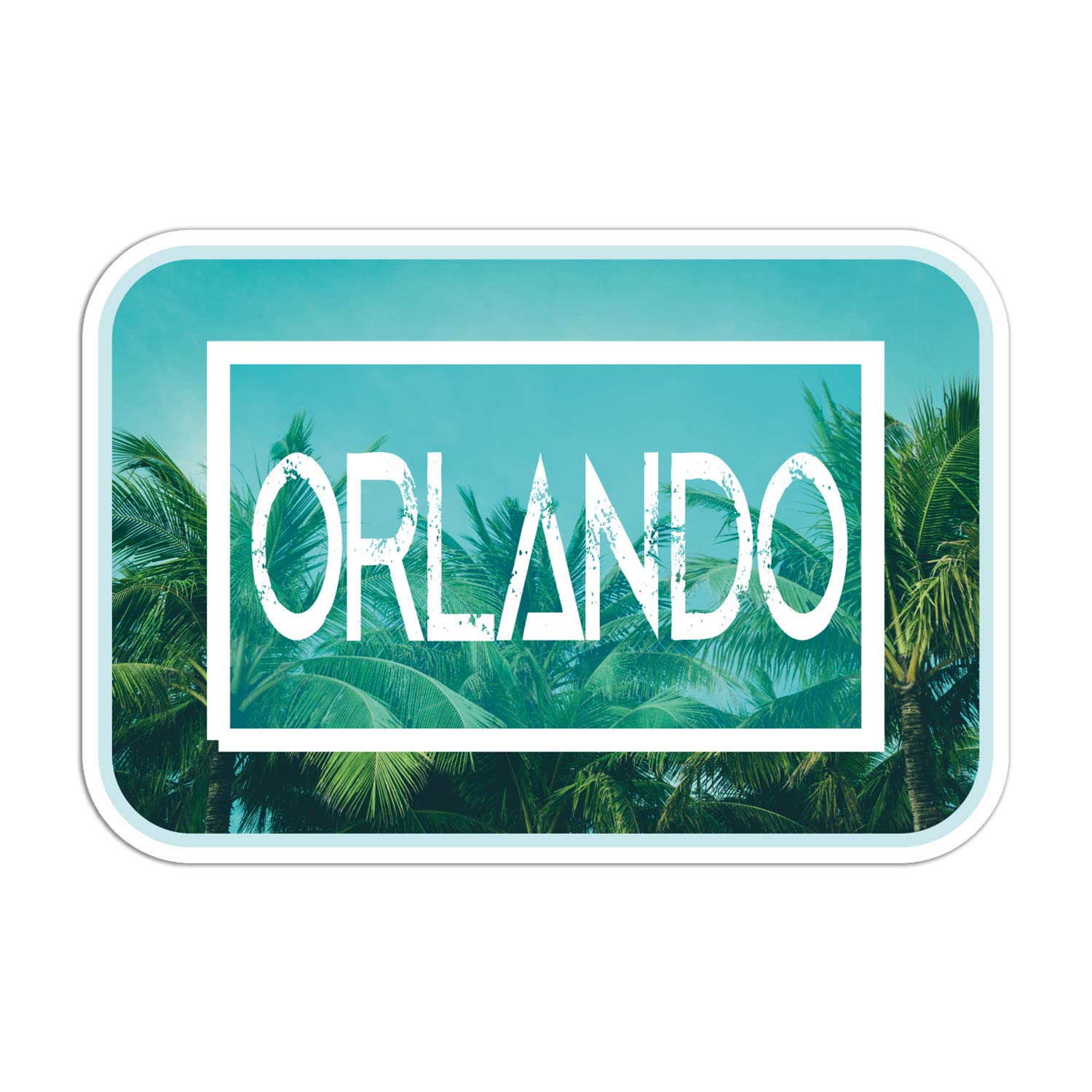 Destination Vinyl Ltd Multi 2 X 10Cm Orlando Florida Vinyl Stickers - Travel Sticker Laptop Luggage #23174 (10Cm Wide)