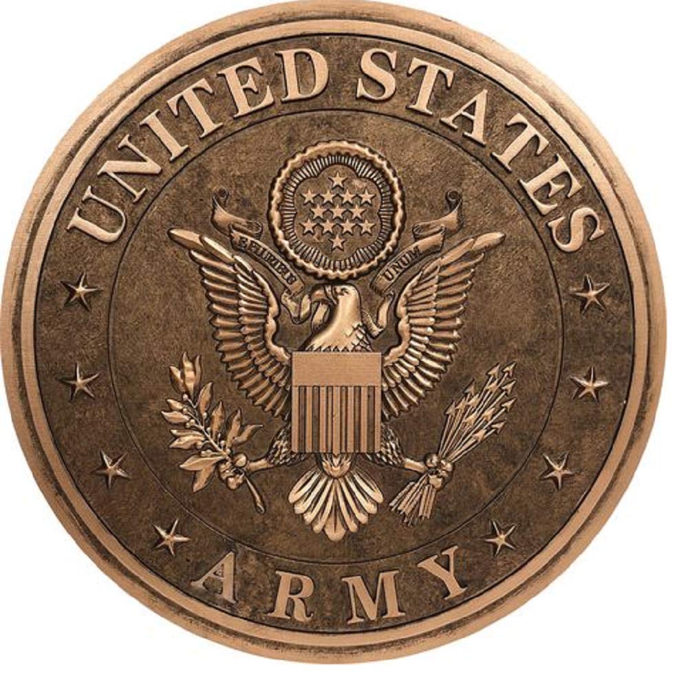 SpoontiquesGarden Décor - U.S. Army Bronze Tone Stepping Stone - Decorative Stone for Garden