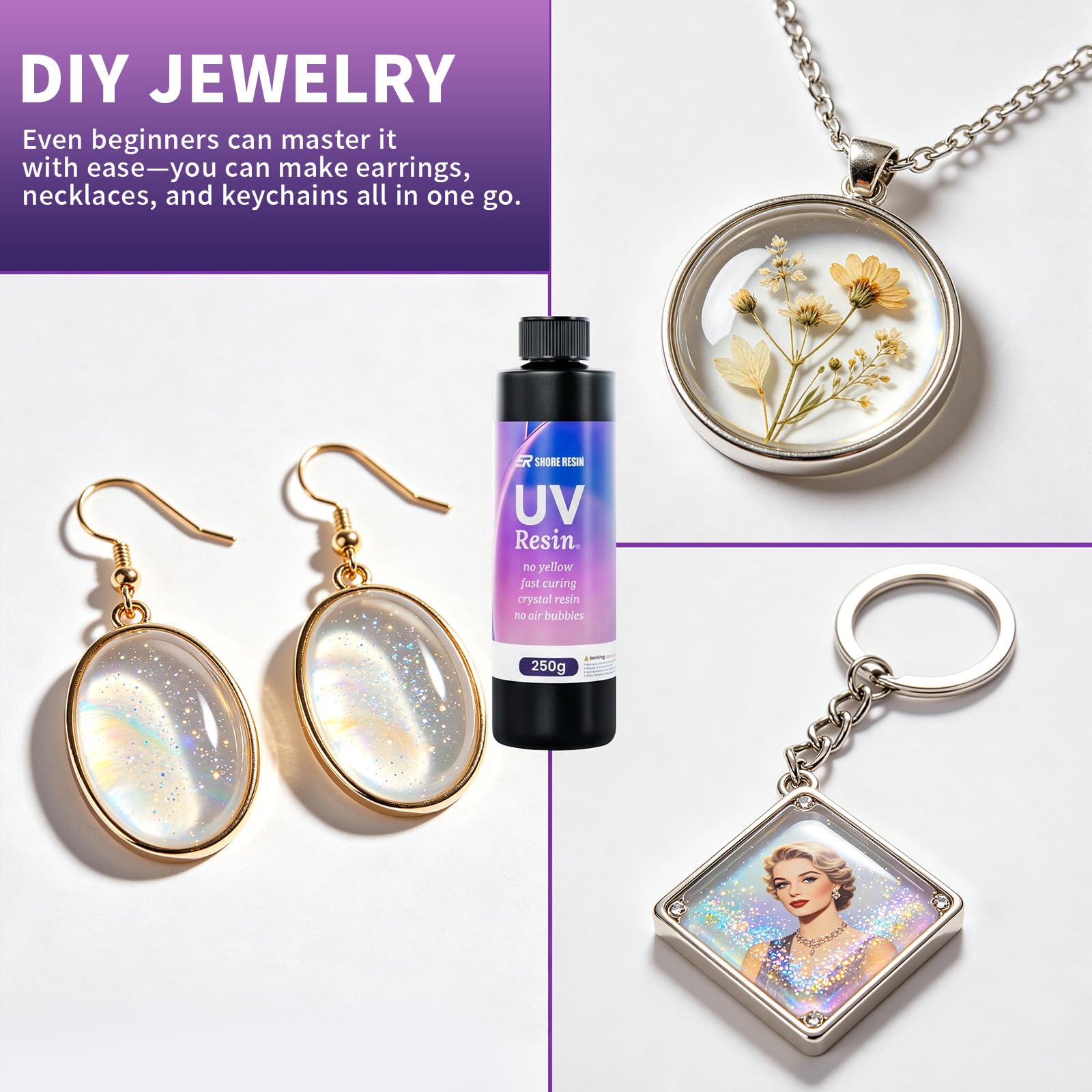 UV Resin Jewelry Kit - Beginner Friendly -4
