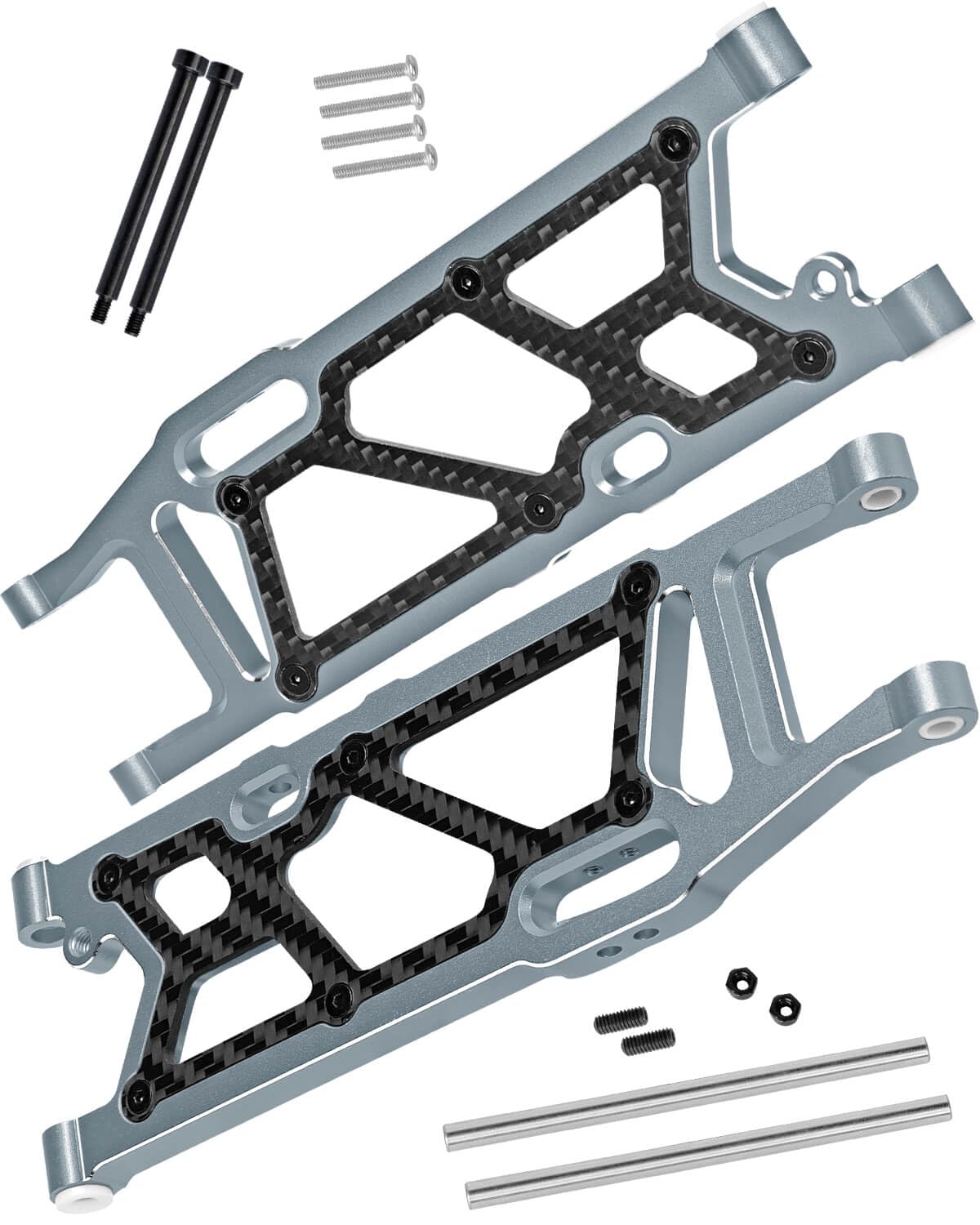 RCMYou Aluminum Rear Suspension A Arms Upgrades Part for Arrma 1/8 Kraton 6S BLX,Outcast 6S BLX,Notorious 6S BLX,Talion 6S BLX,Rear Suspension A-Arms Hops up,Titanium