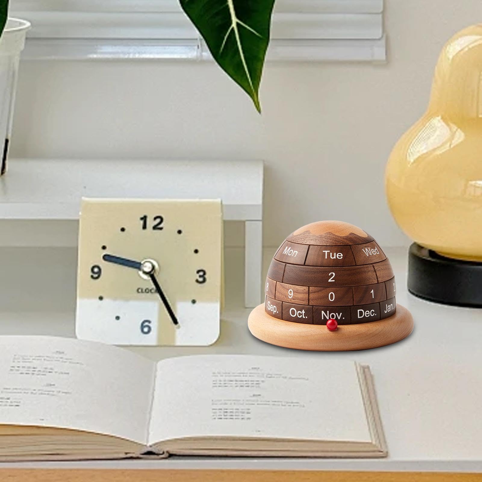 Tischkalender aus Holz Ästhetischer Wiederverwendbarer Block | Tischkalender Für Zuhause Wohnzimmer Schreibtisch Deko Vintage Bauernhaus Landhaus