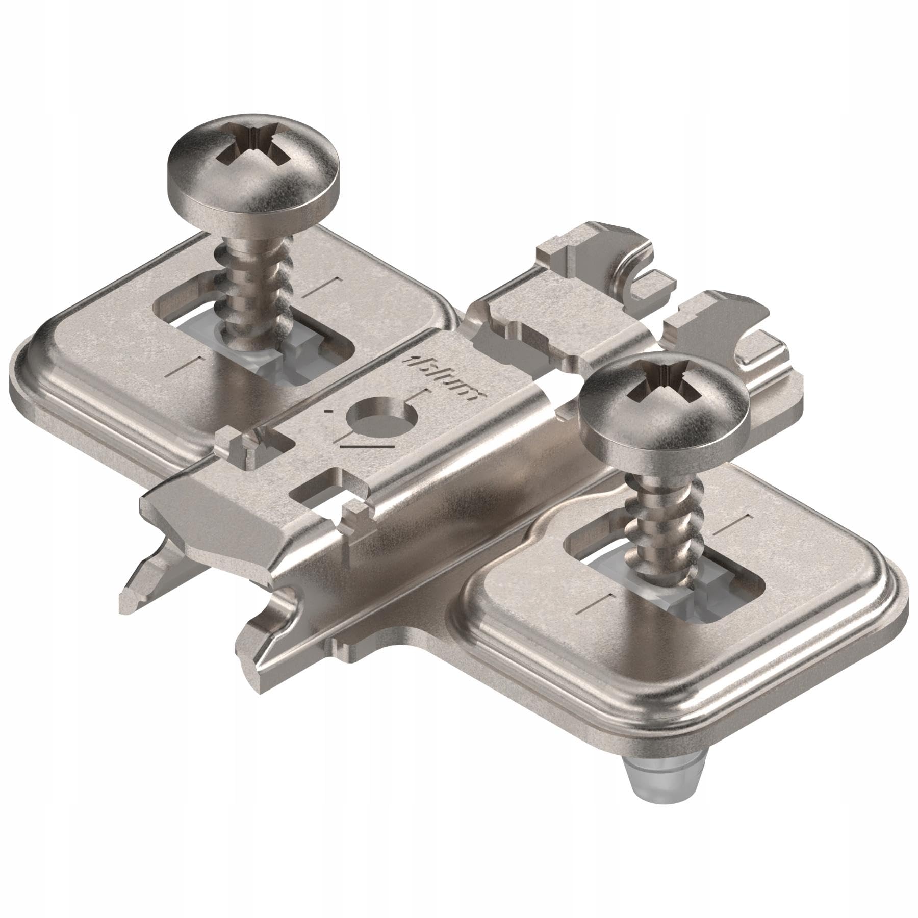 Blum 174E6100.01 - Piastra di montaggio ad ala con viti EXPANDO premontate e spazio zero - nichel