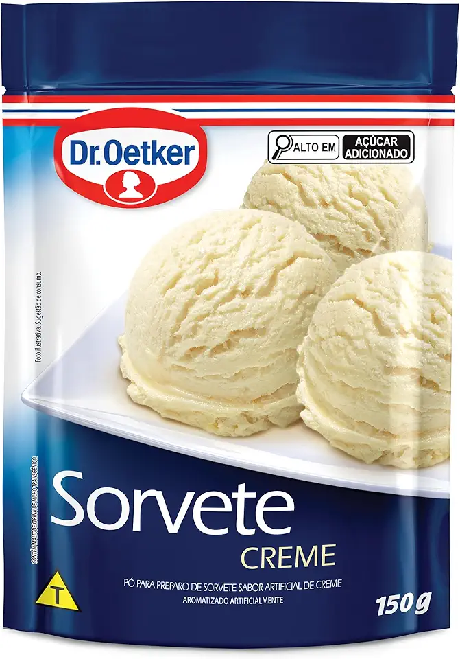 Dr. Oetker Sorvete Sabor Creme, Pó para Preparo de Sobremesa, Consistência Cremosa e Sabor Delicioso, 150g