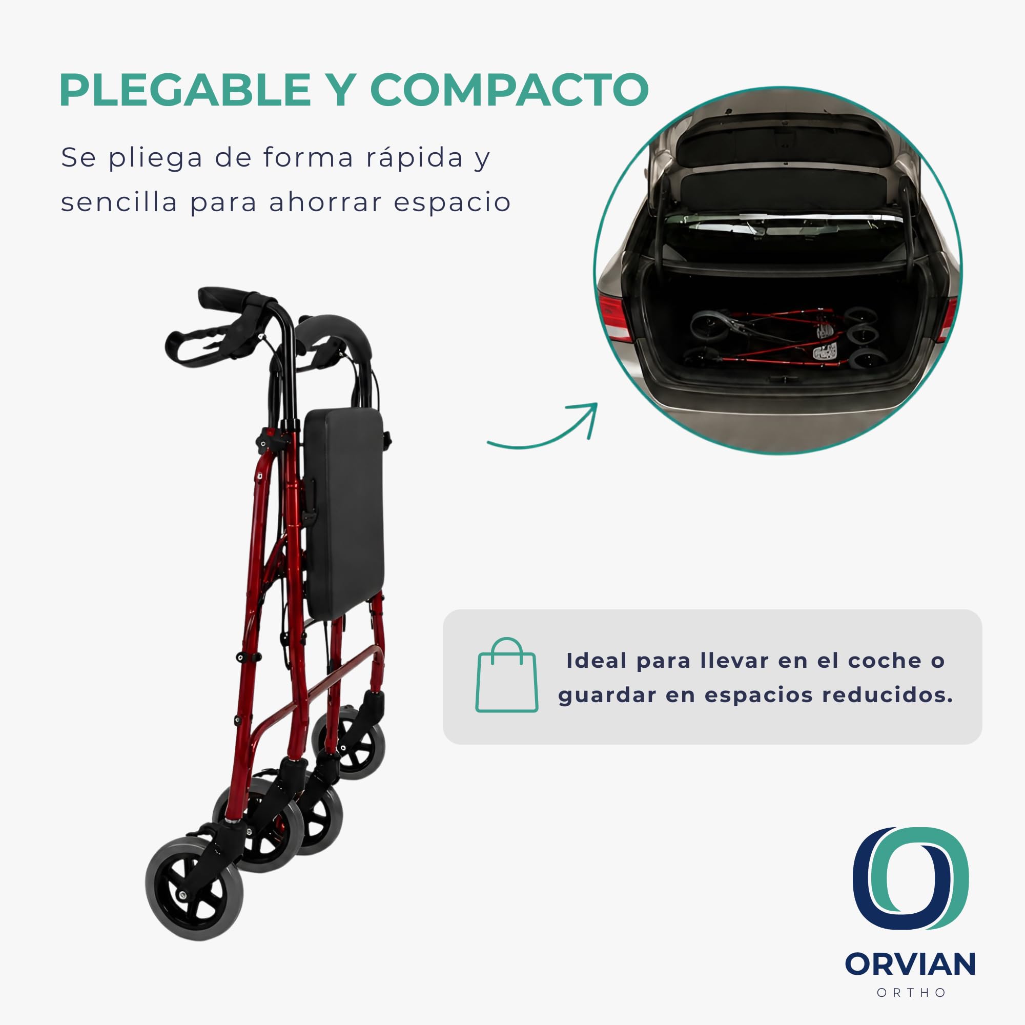 Andador para Ancianos Plegable con Frenos. Andador para Adultos con 4 Ruedas, Altura Regulable, Asiento Acolchado y Cesta. Caminador Estructura de Aluminio Ligero y Resistente. Hasta 136 Kg