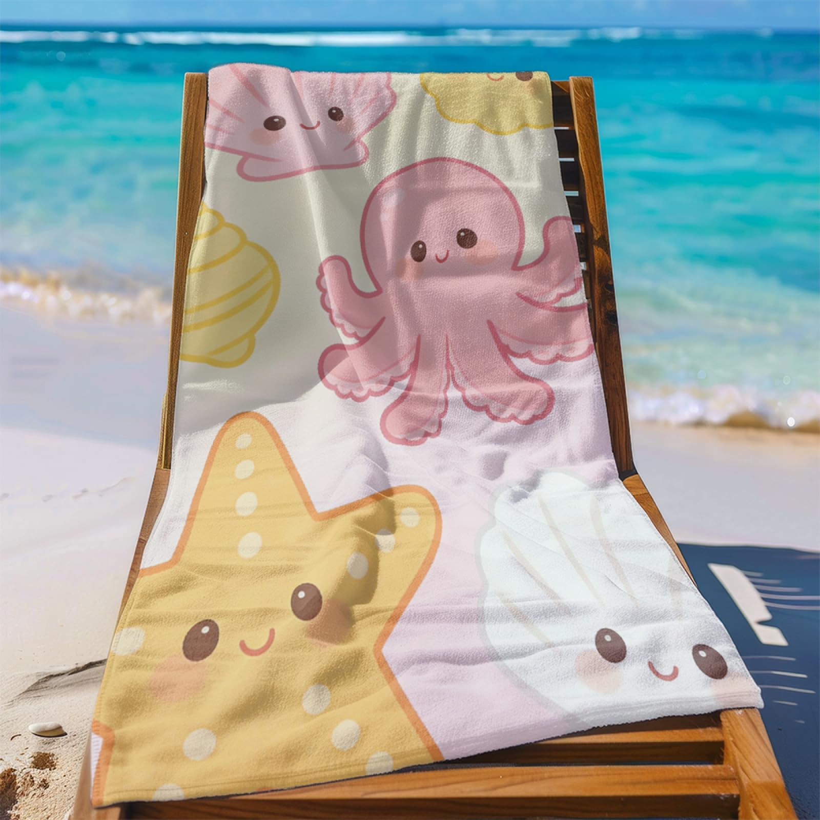 Fouta PlageShells De Plage Jaune Modèle Surdimensionné avec Diverses Tailles, Respirante et Portable, Parfaite pour Voyages Sorties Piscine et Usage Extérieur Quotidien 90x160 cm