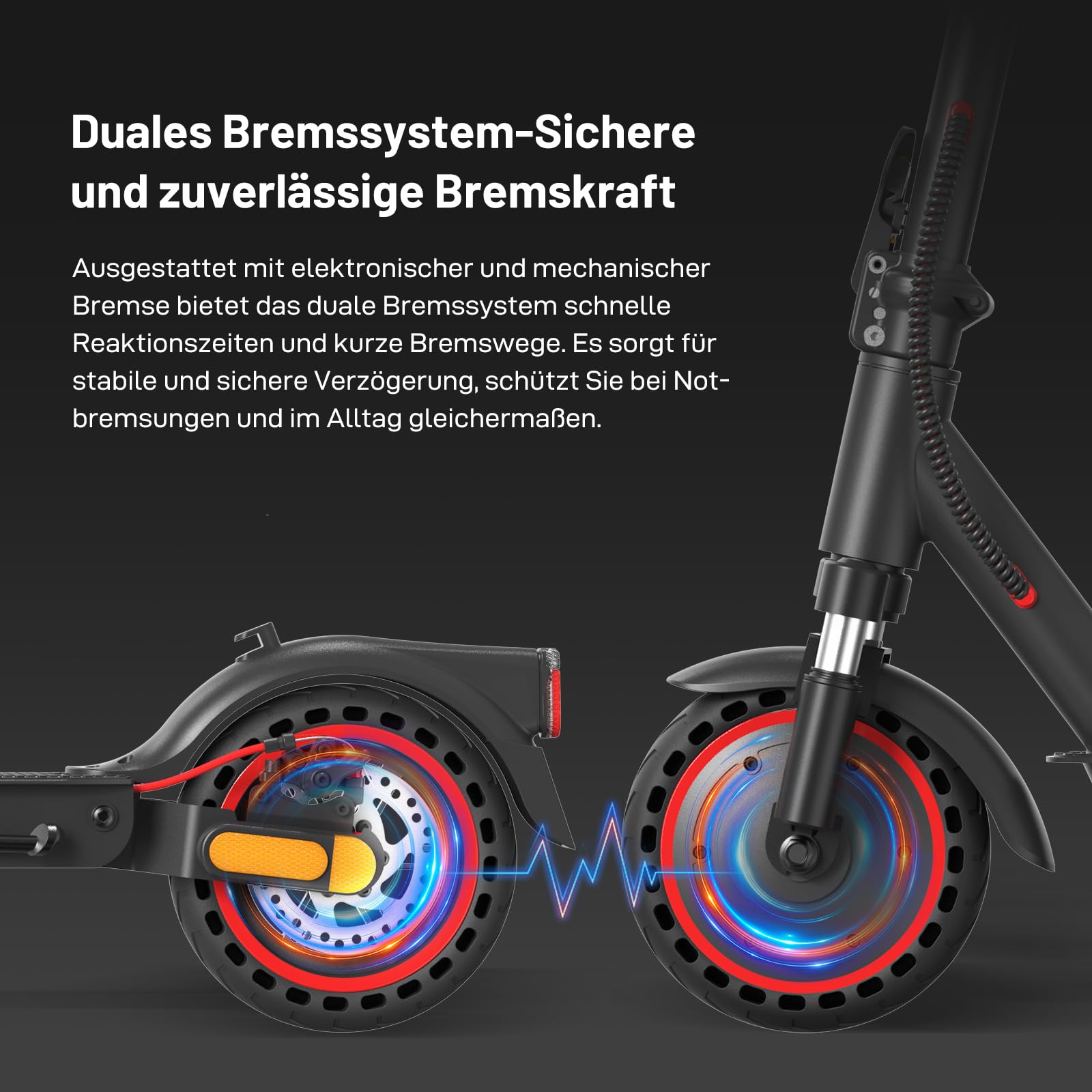 EVERCROSS EV85F/EV10K PRO E-Scooter mit Straßenzulassung (ABE), Faltbarer Elektroroller für Erwachsene mit APP - 400W Motor, 7,8/10,4 AH Batterie, Duales Brems, Zwei Stoßdämpfer