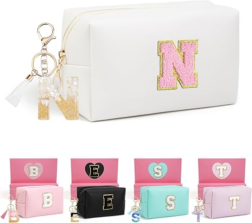 Miniatura 95 de Regalos de cumpleaños para mujeres y ella, bonita bolsa de maquillaje de viaje, bolsas de cosméticos de gran capacidad para mujeres, bolsa de Rosa