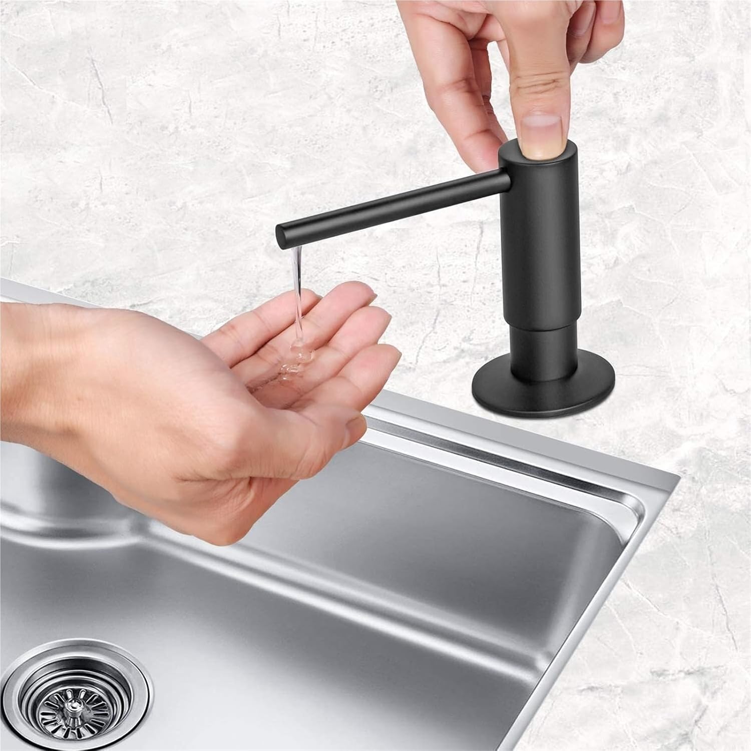 Soap Dispenser for Kitchen Sink Liquid Soap Dispenser with Extension Tube Kit Brass Pump Head for Kitchen Sink Bathroom Accessories