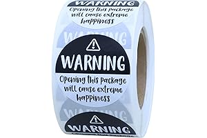 Adorable Warning Label Stickers in Black and White, 500 Small Business Stickers...