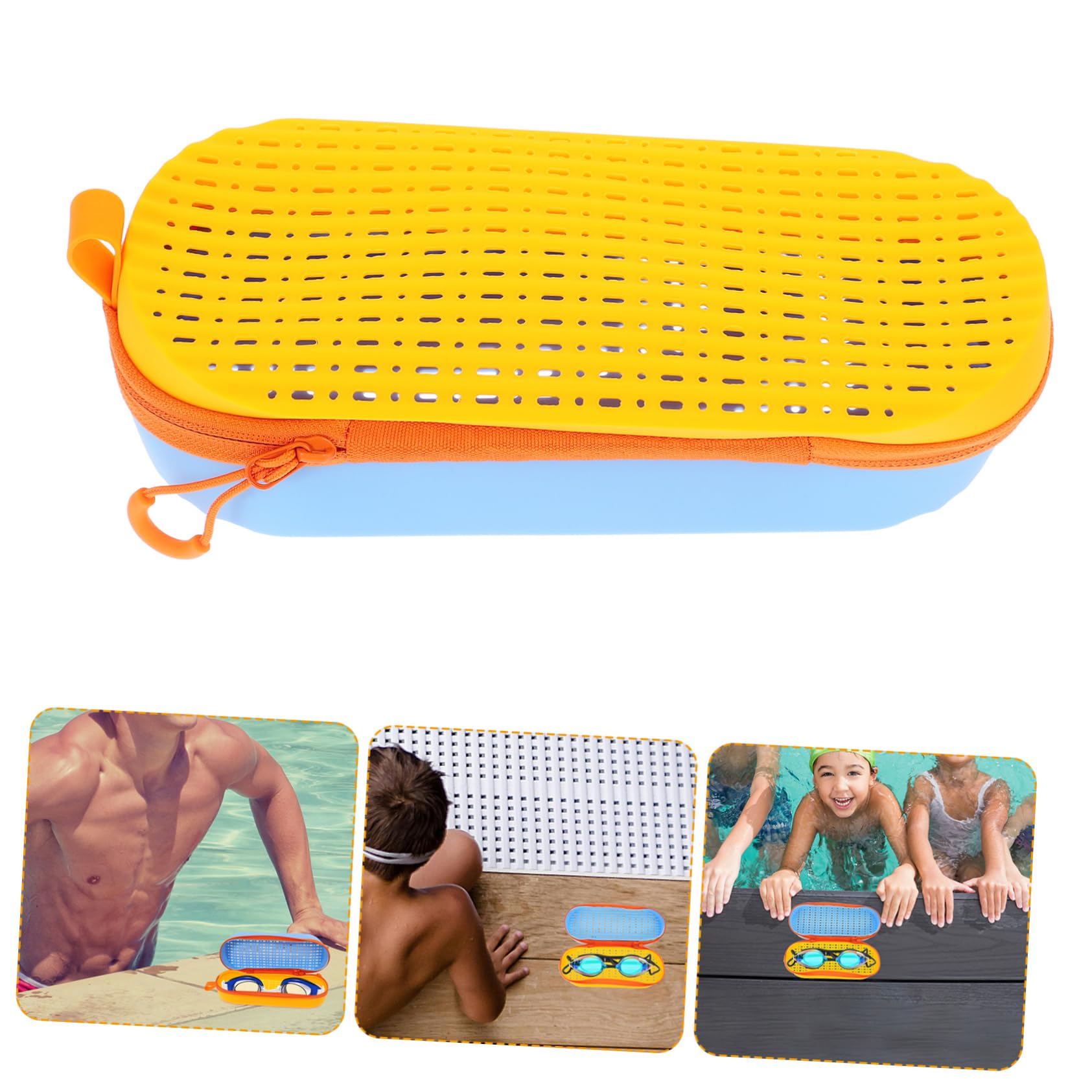 INOOMP 3 Pezzi Scatola Portaoggetti Per Occhialini Da Nuoto Scatole Custodie In Silicone Custodia Per Occhialini Da Nuoto Con Foro Di Scarico Custodie Protettive Per Occhialini Da Nuoto