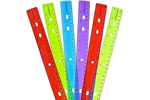 GIFTEXPRESS Jeweltones Color Ruler, 12 Inches, Pack of 6
