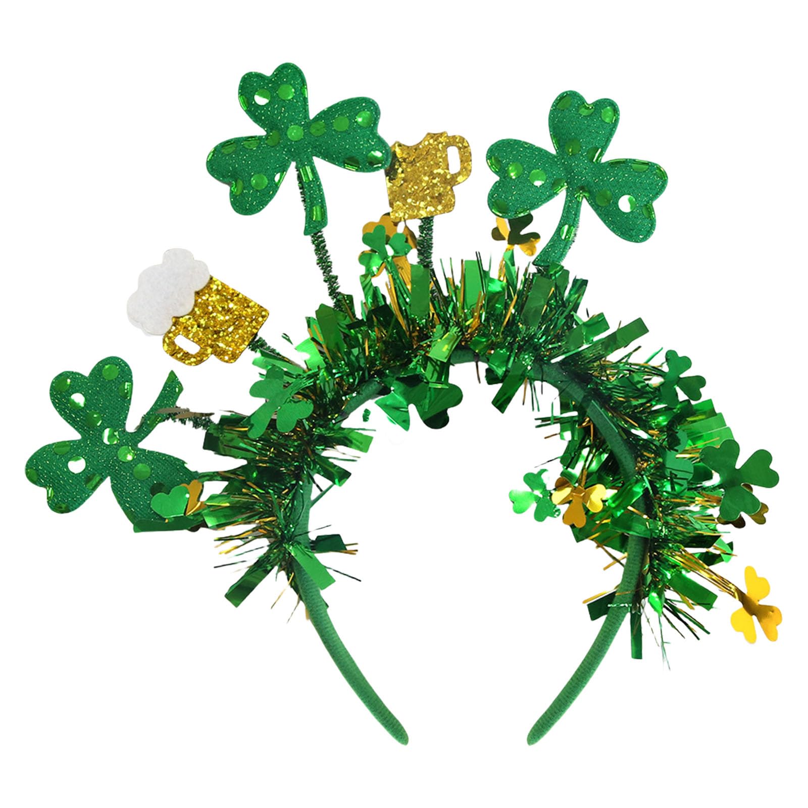 Jazuaiao Irish Festival Headband with Green Party Stripes Fun Hair Accessory for Patrick ' s Day Irish-themed Event Headbands