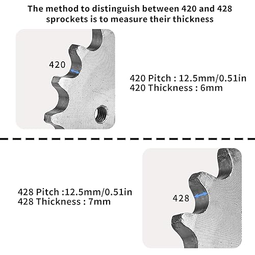 Vista 22 de Piñón de cadena 420 16T Piñón delantero de 0.669 in compatible con 50cc 70cc 90cc 110cc 125cc 140cc15cc 160cc Lifan Loncin Dirt Bike, ATV, Go Kart