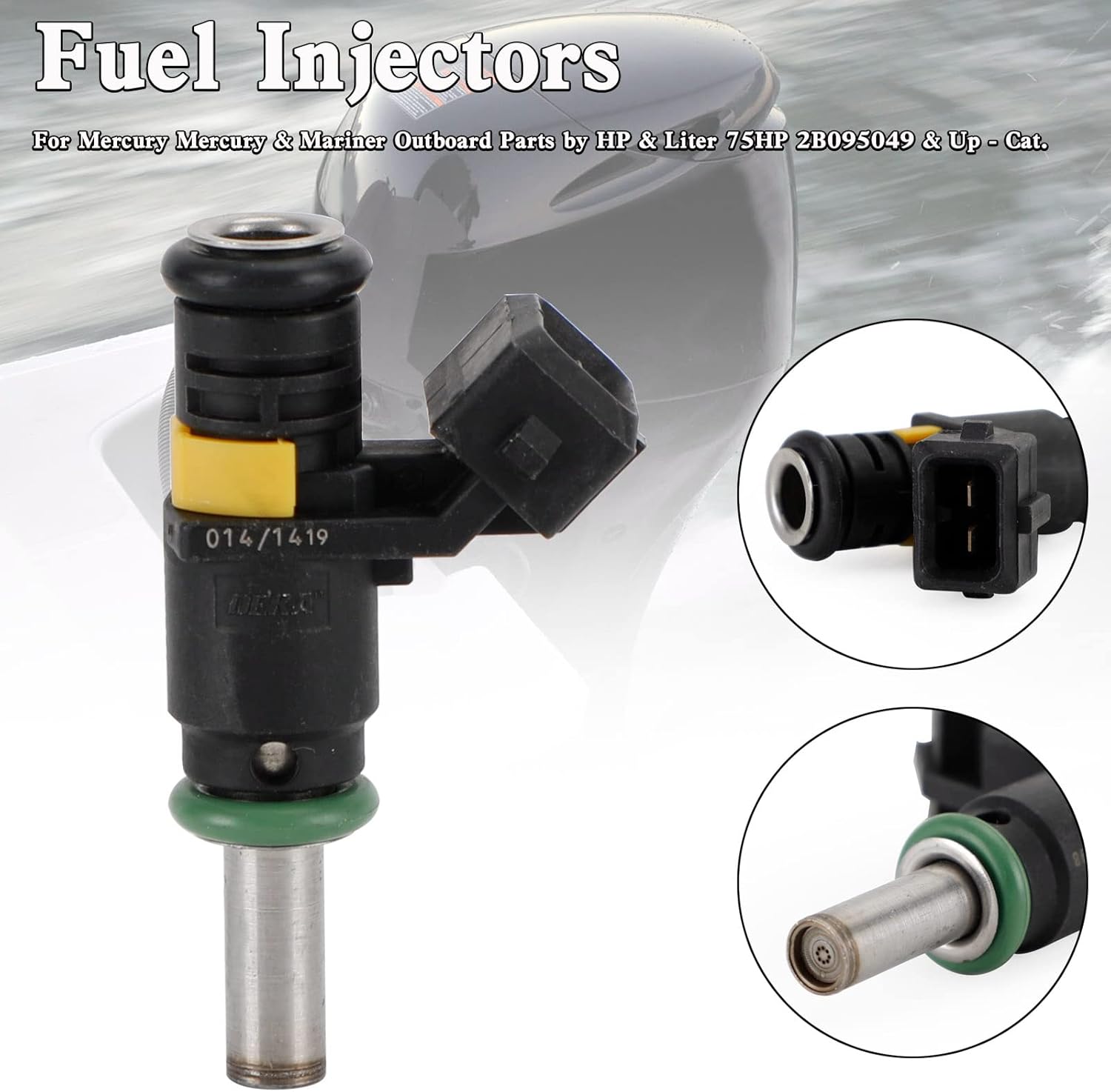 1PCS Fuel Injectors Fit For Mercury & Mariner Outboard Parts - 75HP-90HP,115HP, Up-Cat