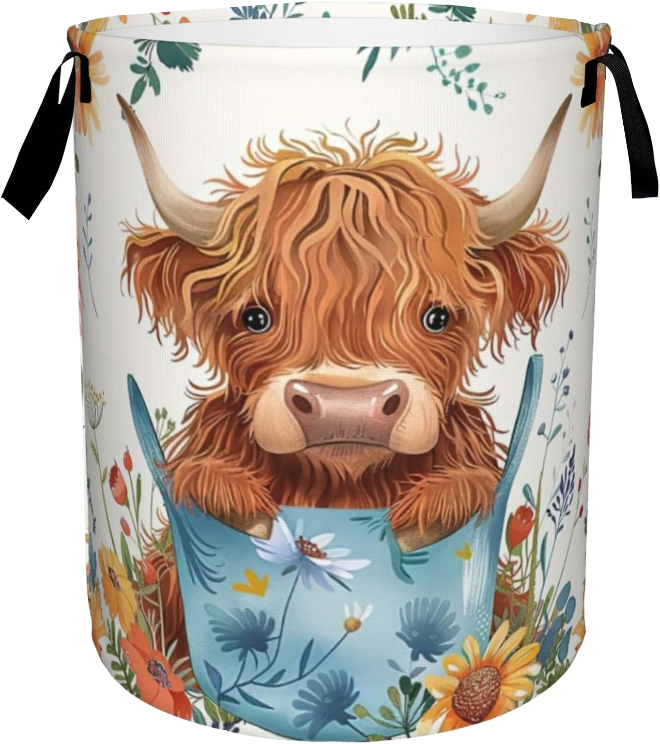 Pink Strawberry Large Storage Basket,Vintage Groovy Flower Laundry Hamper/Bathroom/Home Decor/Collapsible Round Storage Bin,Boys Girls Dirty Clothes Hamper/Boxes/Toys Storage 16x20 Inch