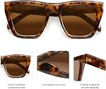 SOJOS Fashion Oversized Square Cat Eye Polarized Sunglasses for Women Trendy Cateye Style Womens Sunglasses SJ2179