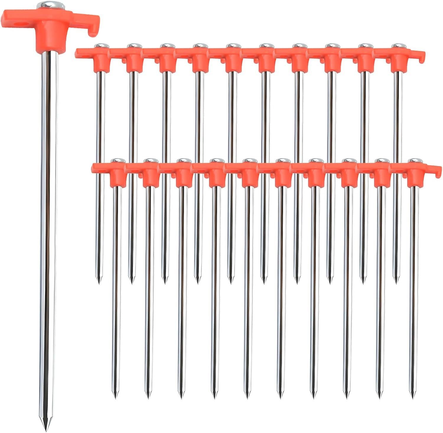 Picchetti per tenda arancioni brillanti 20 picchetti resistenti | tenda a baldacchino Assicura un ancoraggio sicuro in caso di vento forte Per baldacchino resistente