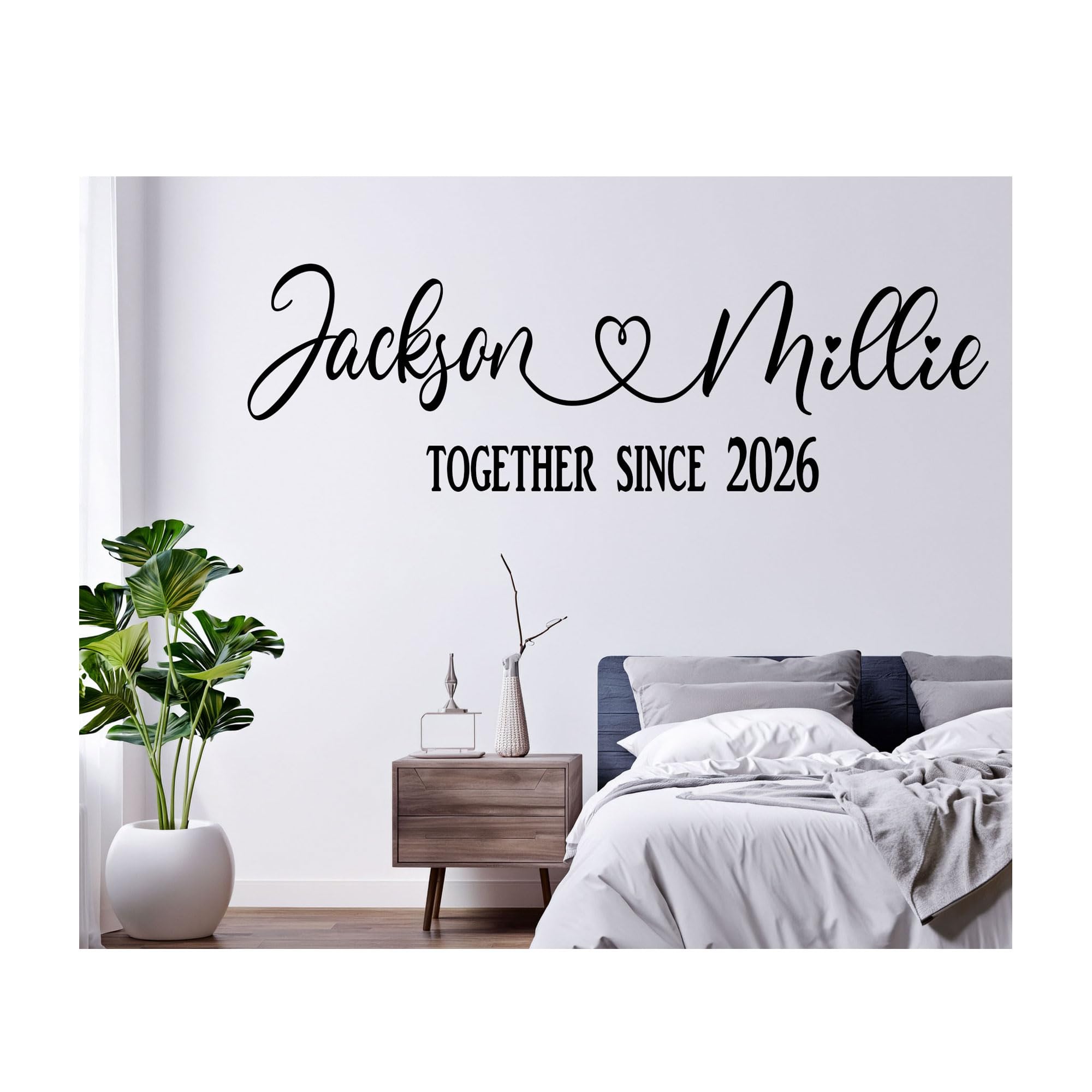 Personalised Couples Name wall Stickers Valentine’s Day wall Art Valentines Gift for Boyfriend Girlfriend Anniversary Wife Husband