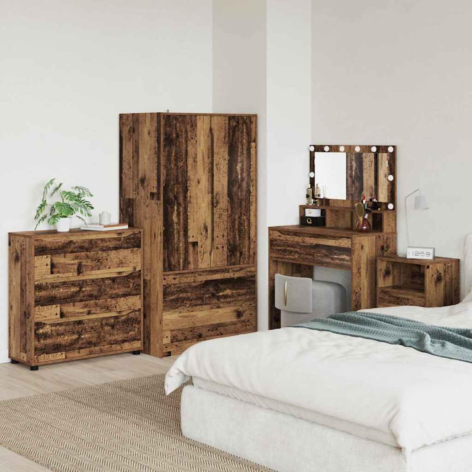 Gecheer Mobile di Stoccaggio, con Cassetti Funzionali, Regolabile in Altezza, 80 x 31 x 81 cm, in Legno Multistrato, Stile Minimalista, per Camera da Letto e Soggiorno