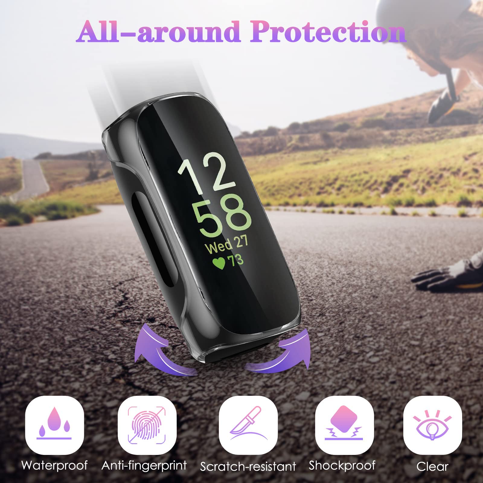 Kwmobile 2X Fundas Compatible Con Fitbit Inspire 3 / Inspire 2 / Ace 3 - Case Para Smartwatch De Silicona - Lavanda Pastel/Rosa Palo