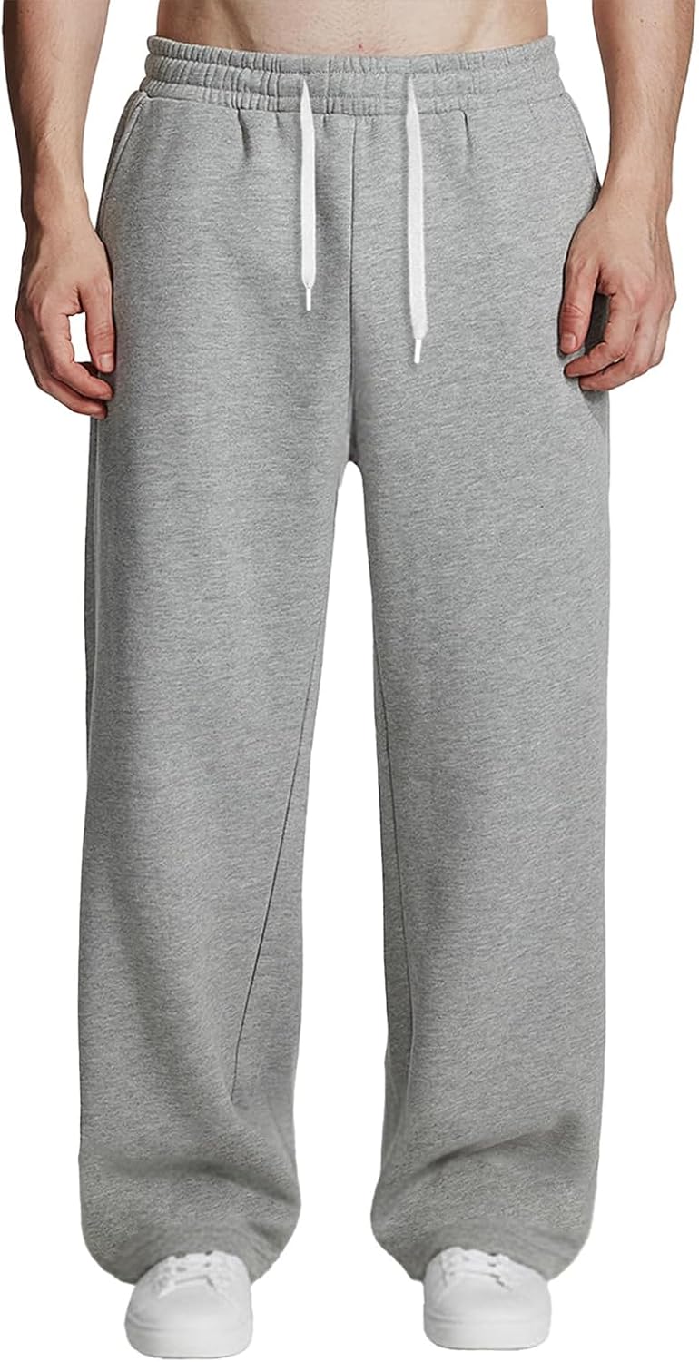 FQZWONG Mens Sweatpants Work Stretch Cargo Pants Lightweight Soild Sweat Pants Casual Elastic Waist Trousers with Pockets
