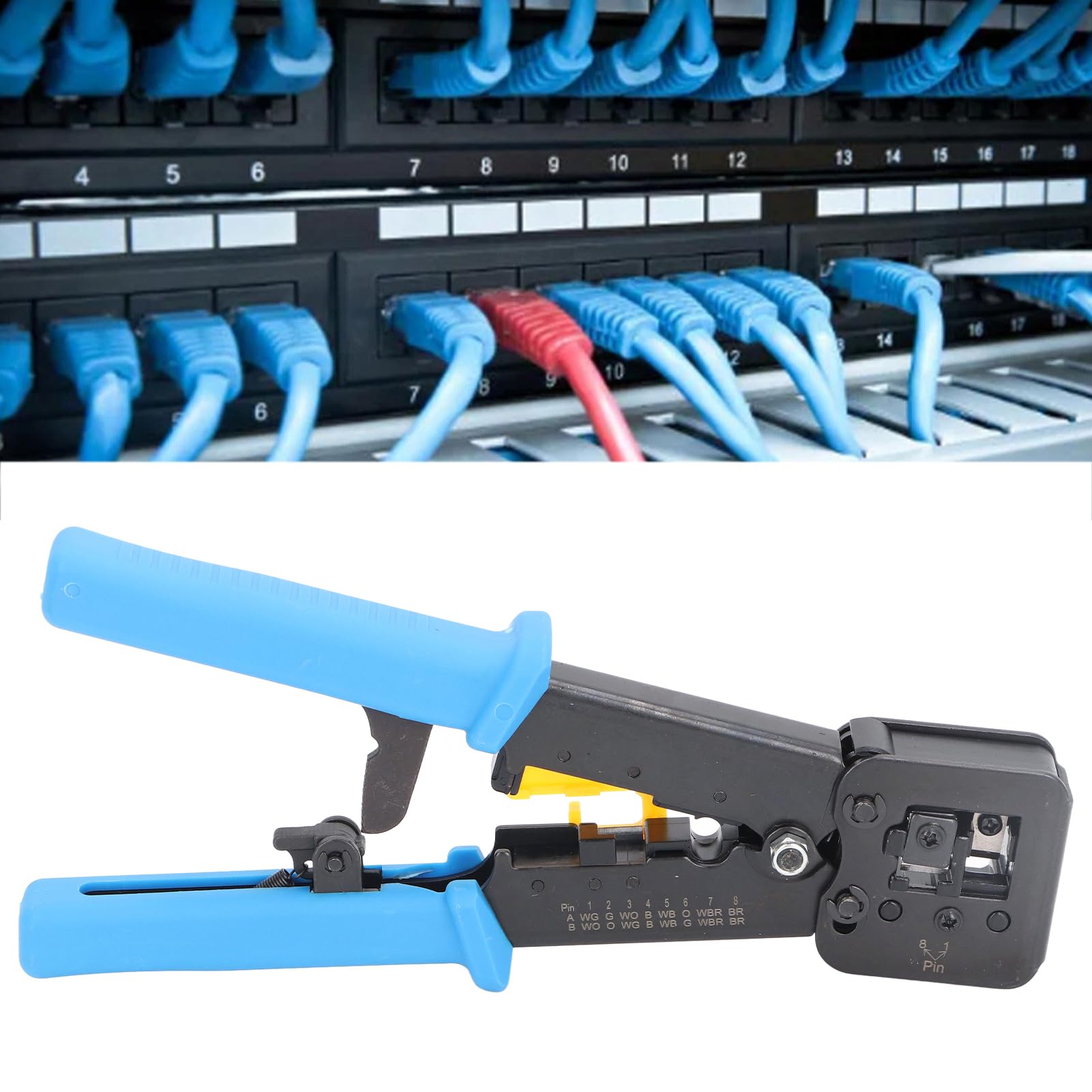 Kit d'outils de Sertissage RJ45 en Acier Robuste, Facile à Utiliser pour le Sertissage et le Dénudage Professionnels, Idéal pour les Câbles Ethernet et Téléphoniques