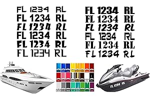 20" Boat Registration Number Stickers