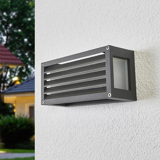 Lucande Lucande Wandlamp buiten 'Aurelien' (modern) in Zwart uit aluminium - tuin, muurlamp photo 3