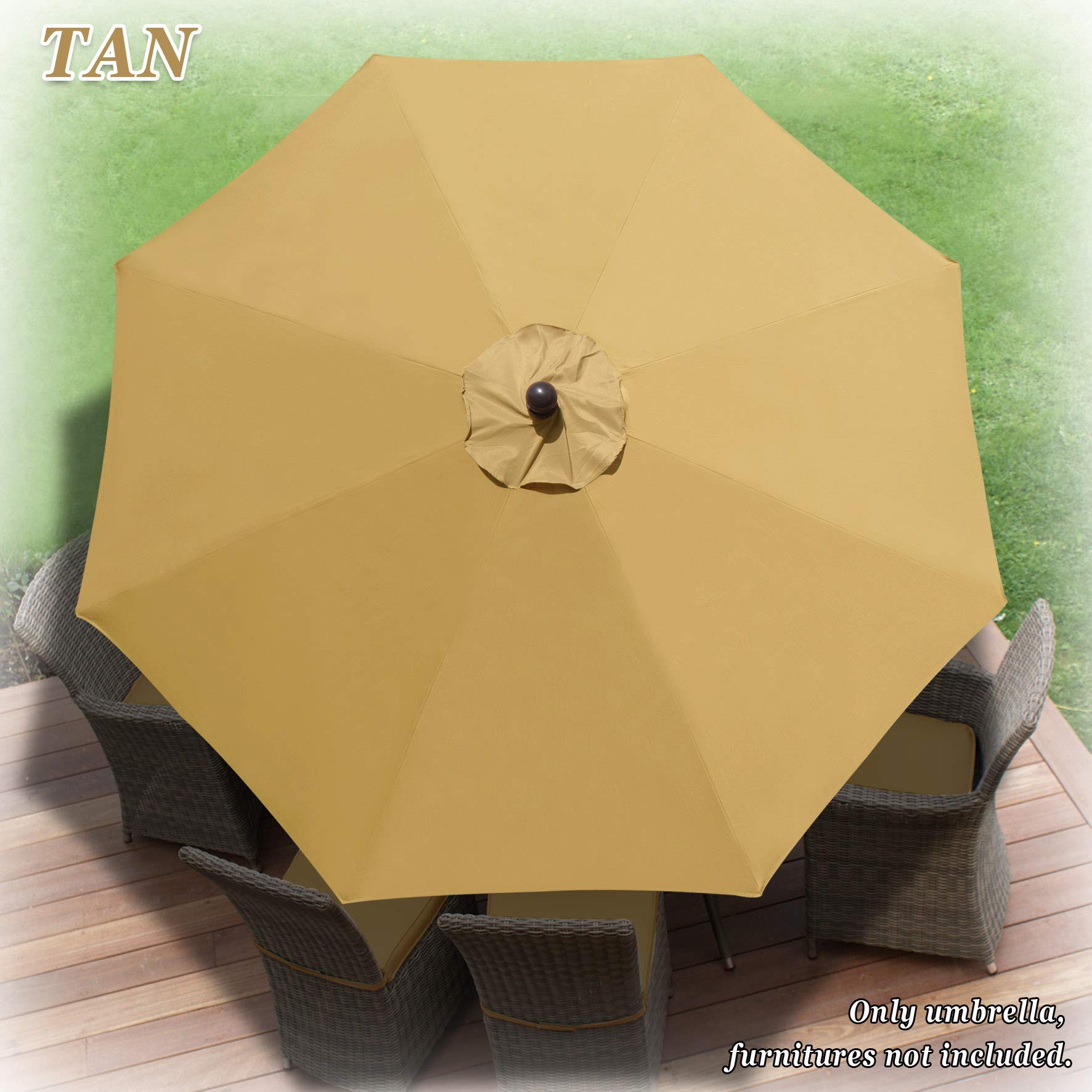 Strong Camel 9' Battery Power Lighting Patio Umbrella Outdoor Table Market Umbrella w/Tilt Adjustment (Tan) : Patio, Lawn & Garden