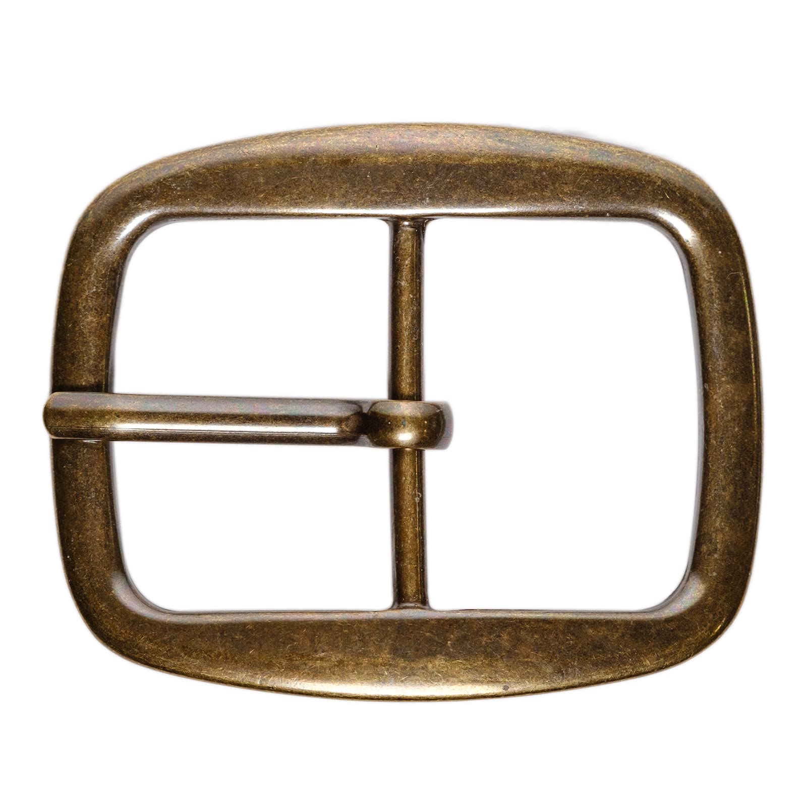 CATTANEO - Hebilla para cinturones de zamak doble DIY, clásica, hebilla de repuesto rectangular de 40 mm, hombre-mujer, fabricada en Italia, color bruñido, galvanizado latón efecto antiguo, unisex