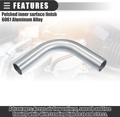 Miniatura 4 de Motoforti Tubo de entrada de aire universal de 90 grados de codo intercooler tubo, 1.5 pulgadas de diámetro exterior, 1.496 in de diámetro exterior,