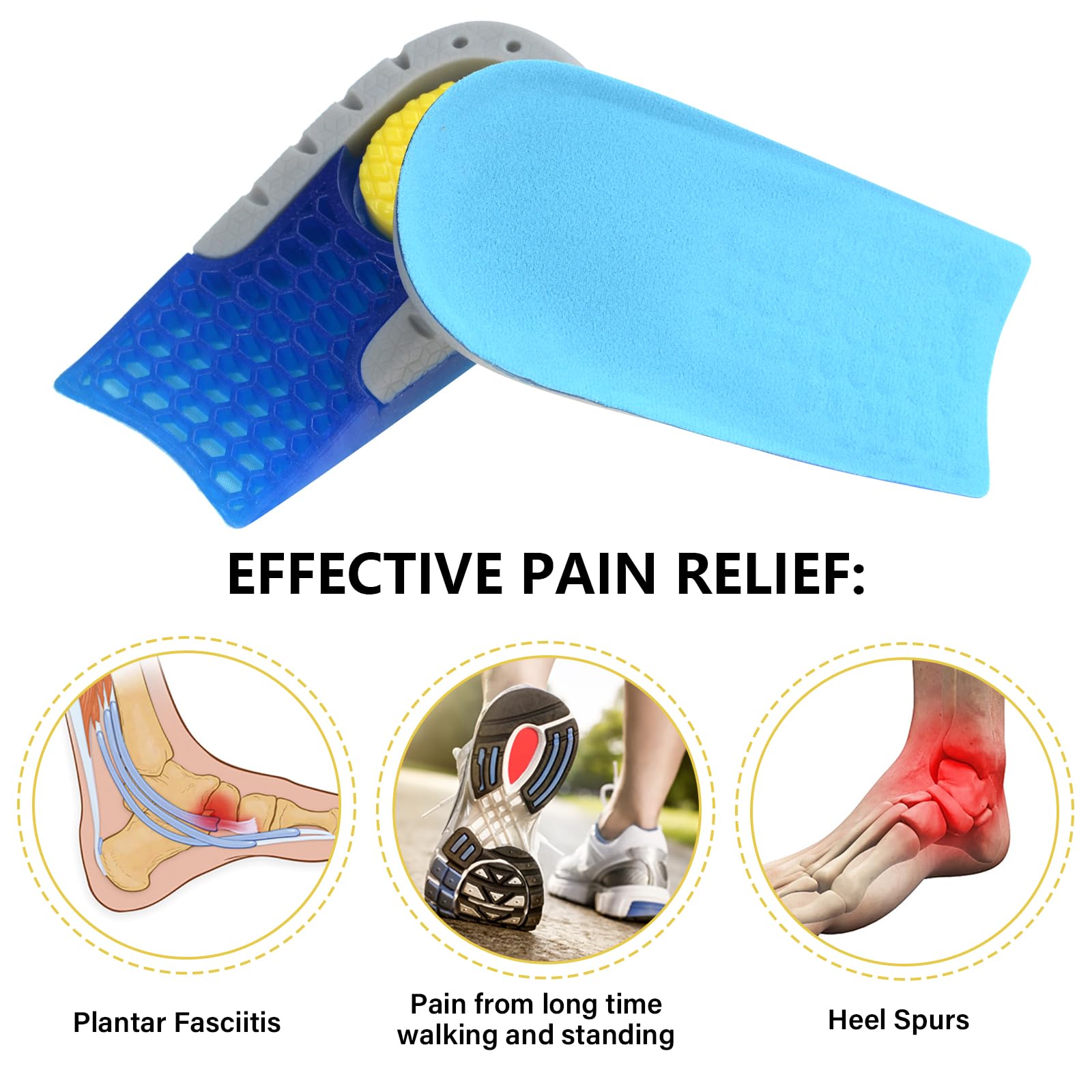 Solette Alzatacco In Silicone FeetiWell - Aumento Altezza 2-3CM Antiscivolo - Foto 11