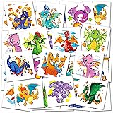 ArtCreativity Dragon Individual Temporary Tattoos for Kids - Bulk Pack of 144 Pre-Cut Dragons Tattoos in Assorted Designs, Non-Toxic 2 Inch - Dragon Tattoo Birthday Party Favors, Goodie Bag Stuffers