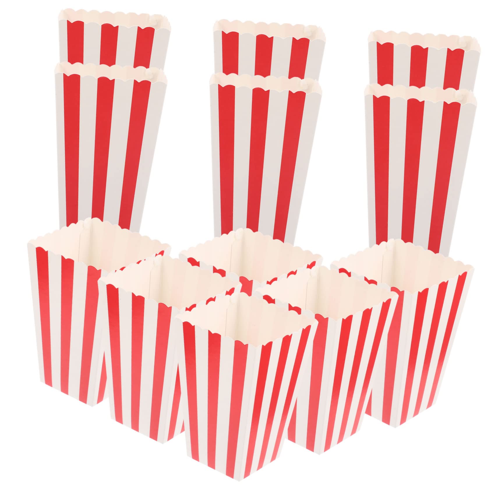 Ciieeo 24Pcs Disposable Popcorn Boxes French Fries Box Parties Events Premium Snack Containers with Fun Patterns for Birthday Celebrations