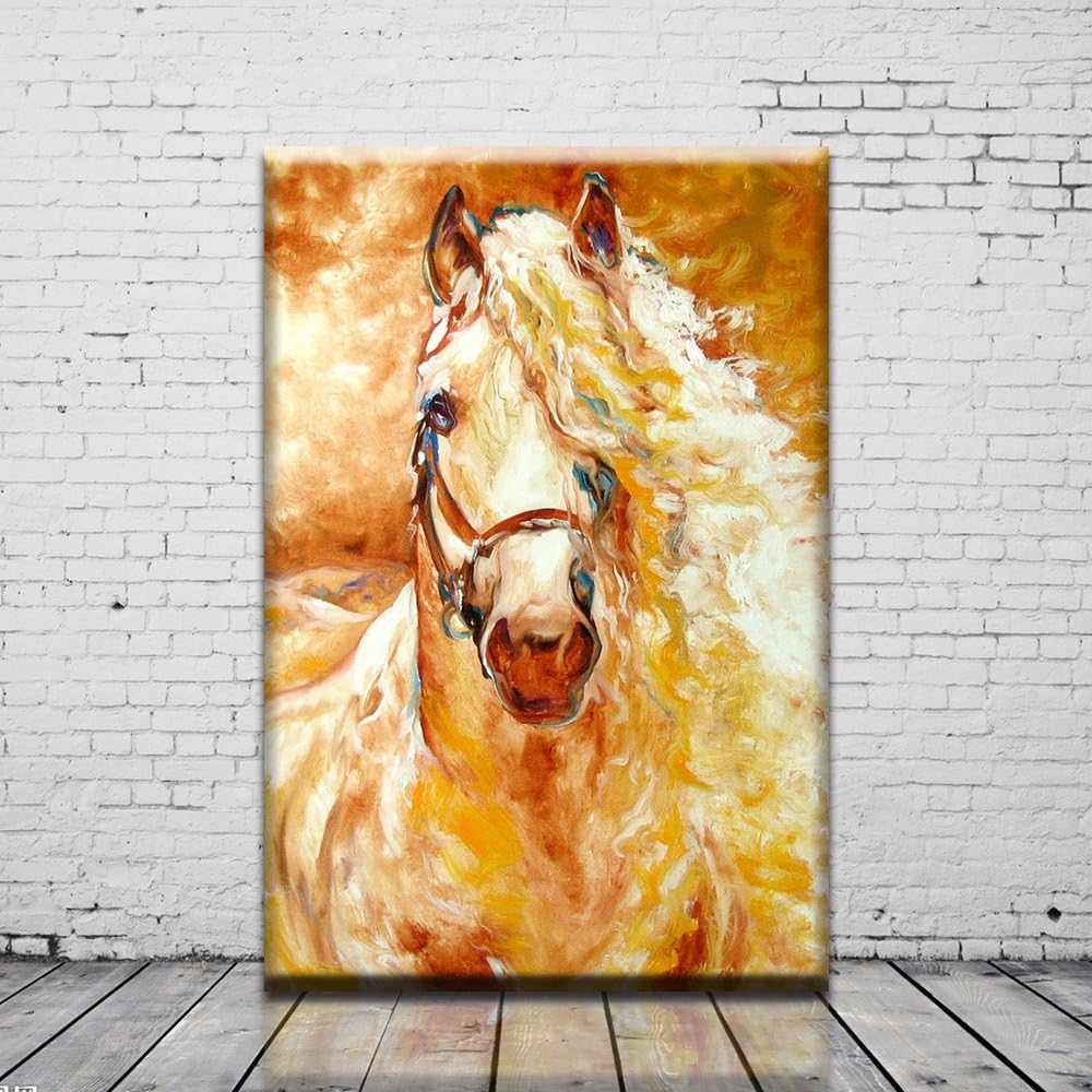 Abstract Horse Head Oil Painting Print on Canvas for Living Room Wall Art