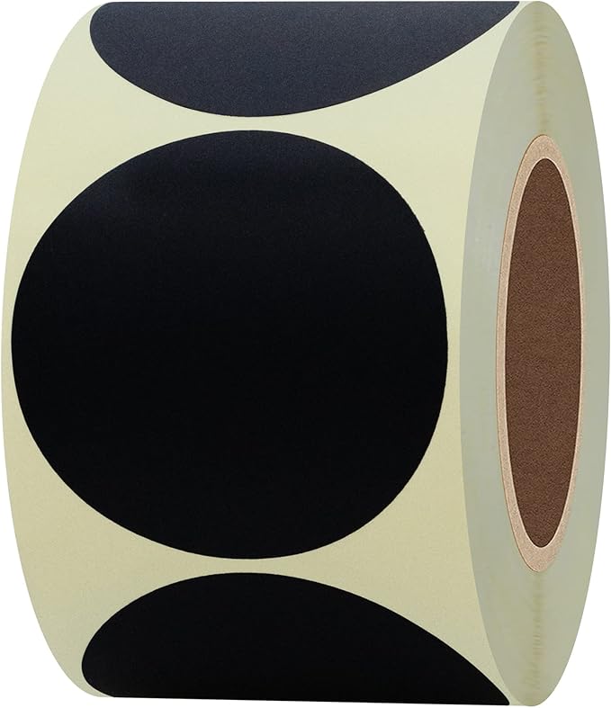 Hylabelest Round Black Kraft Labels 2 Inch Color Coding Dots Stickers ...