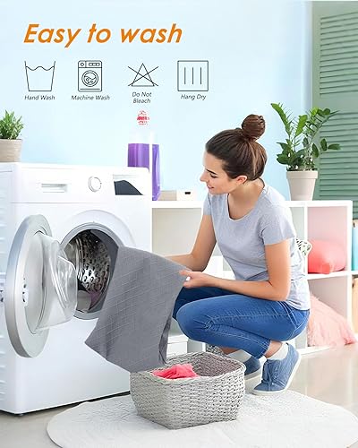 Miniatura 6 de Fuloon Fundas de cojín impermeables de asiento, 2 unidades, fundas de cojín elásticas para sofá, fundas de sofá de color sólido lavable, protector