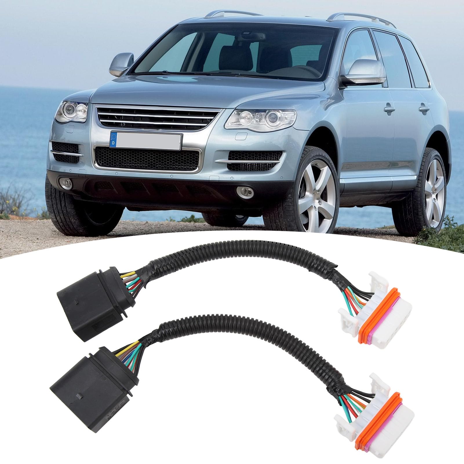 Adaptador de Arnés de Cableado de Faros, 2 Piezas de Arnés de Cableado de Faros HID para Automóvil 7L6 971 071 A Piezas de Repuesto de Conector de Cable de Faro Resistente Al