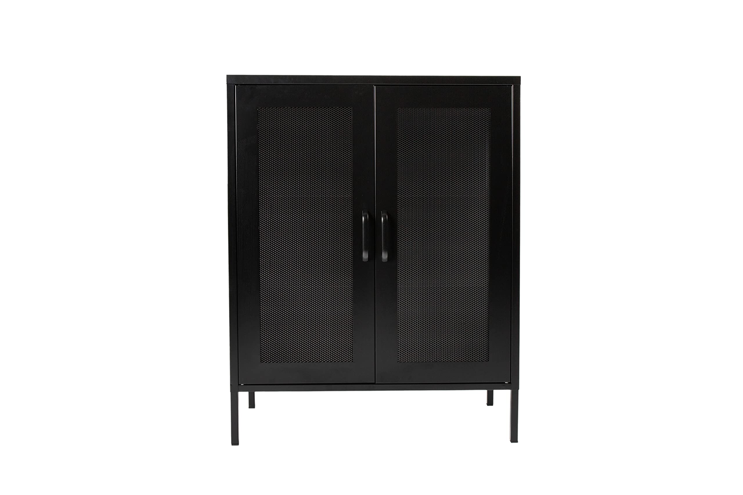 MaximaVida Metallspind Vitrine Finn schwarz 80 x 40 x 102 cm - 2 Regale