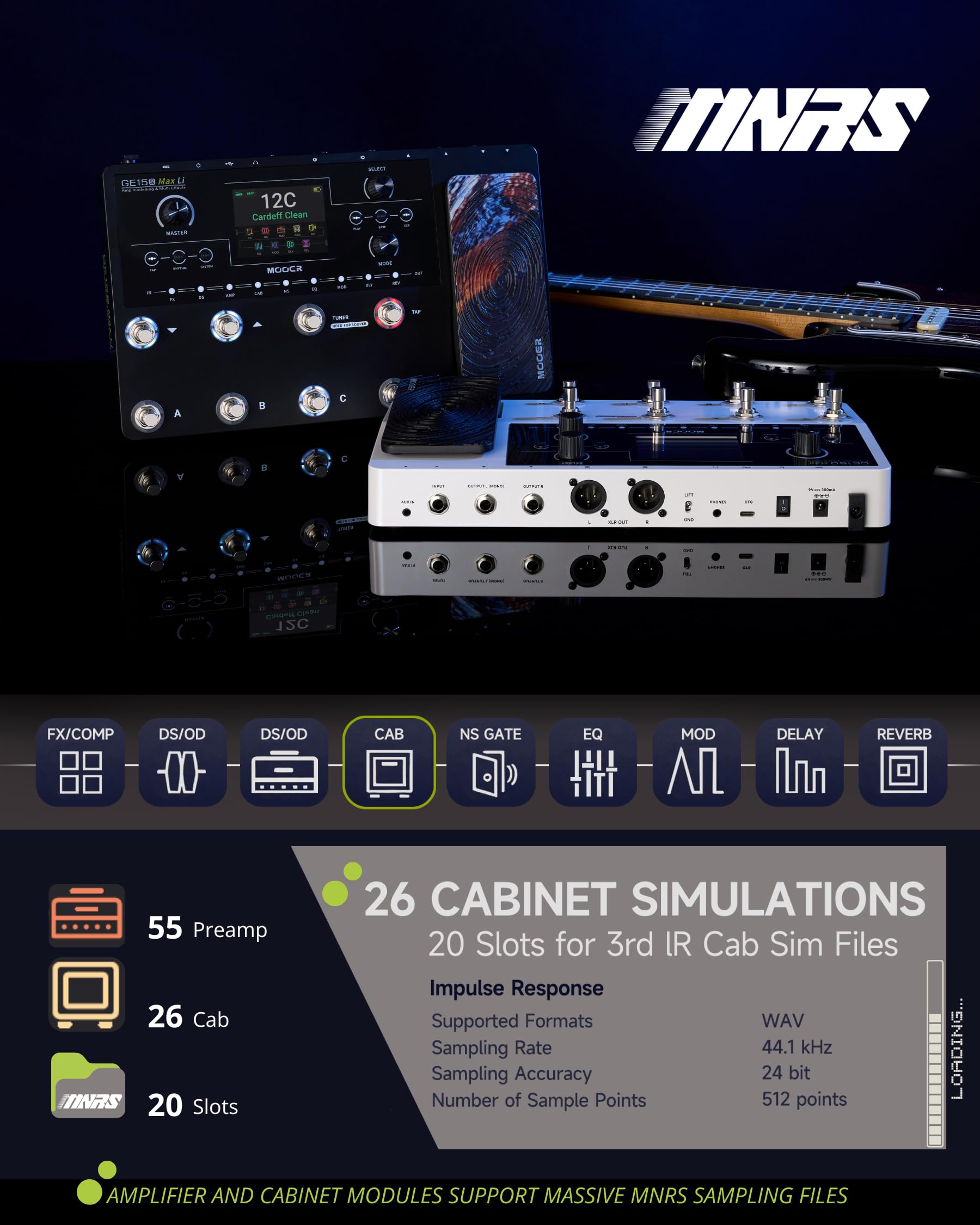 MOOER Ge150 Max Li - Pedal de Efeitos Guitarra com Modelagem de
