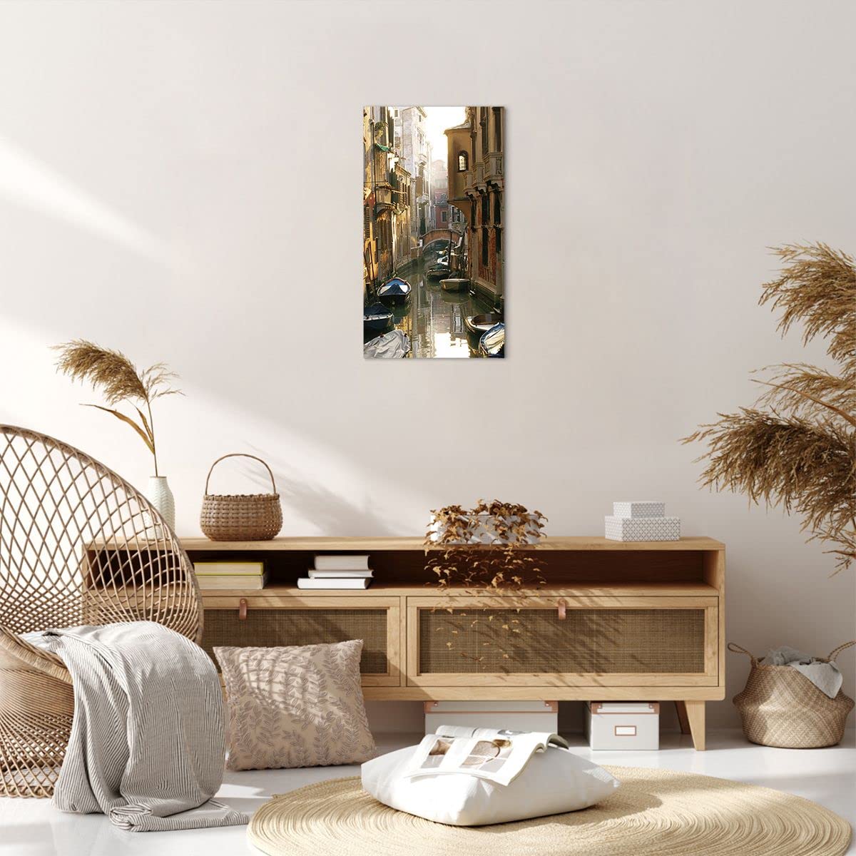 ARTTOR Tableau Sur Verre Moderne Plante Nature 45x80cm - Décoration Murale Élégante