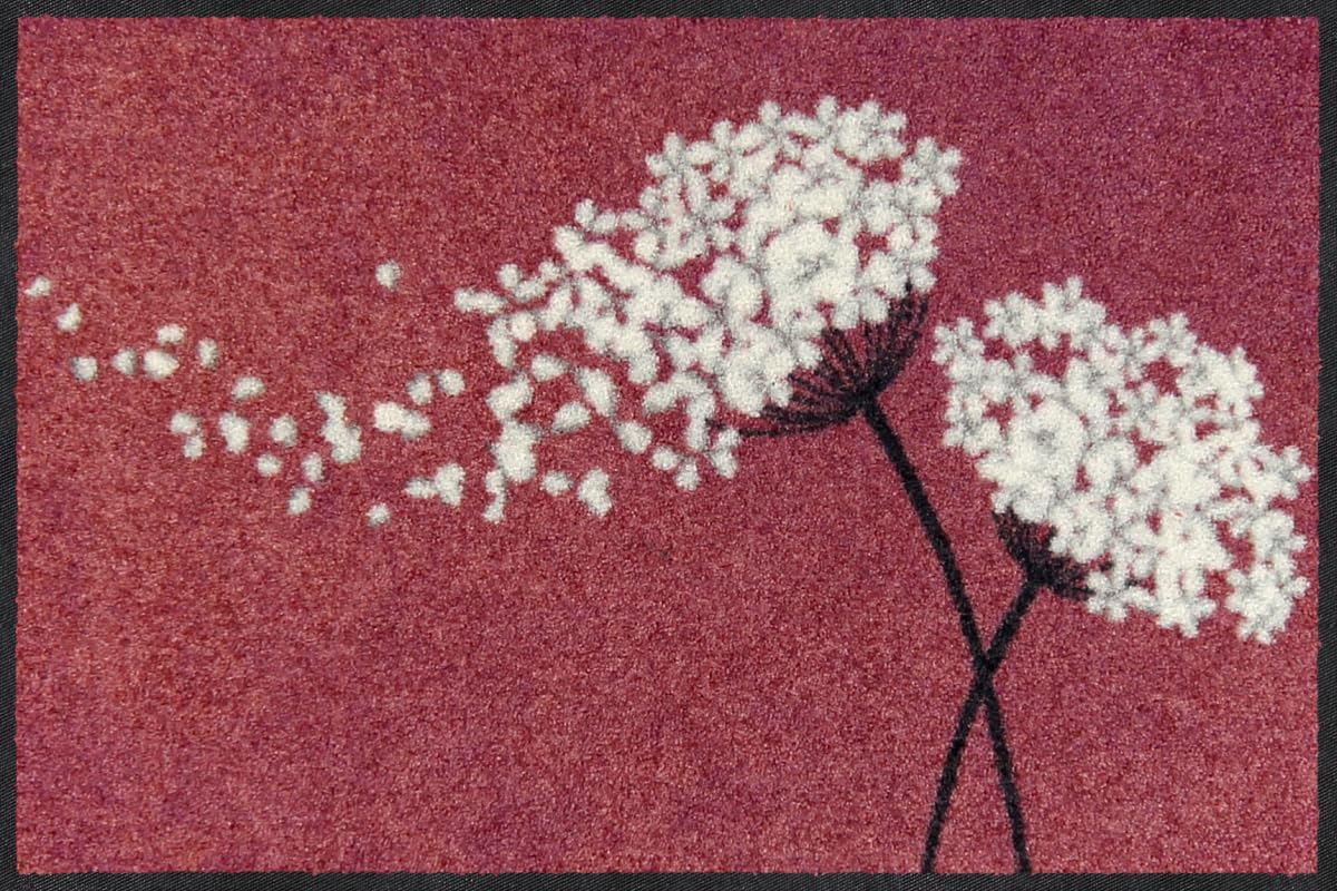 Salonloewe Fussmatte Wishfull Blossom Berry I Schmutzfangmatte & Fußabtreter für Innen 50 x 75 cm
