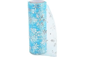 10 Yard Christmas Snowflake Tulle Roll