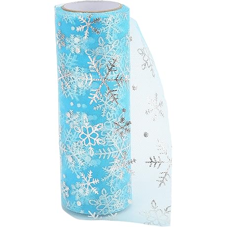 10 Yard Christmas Snowflake Tulle Roll