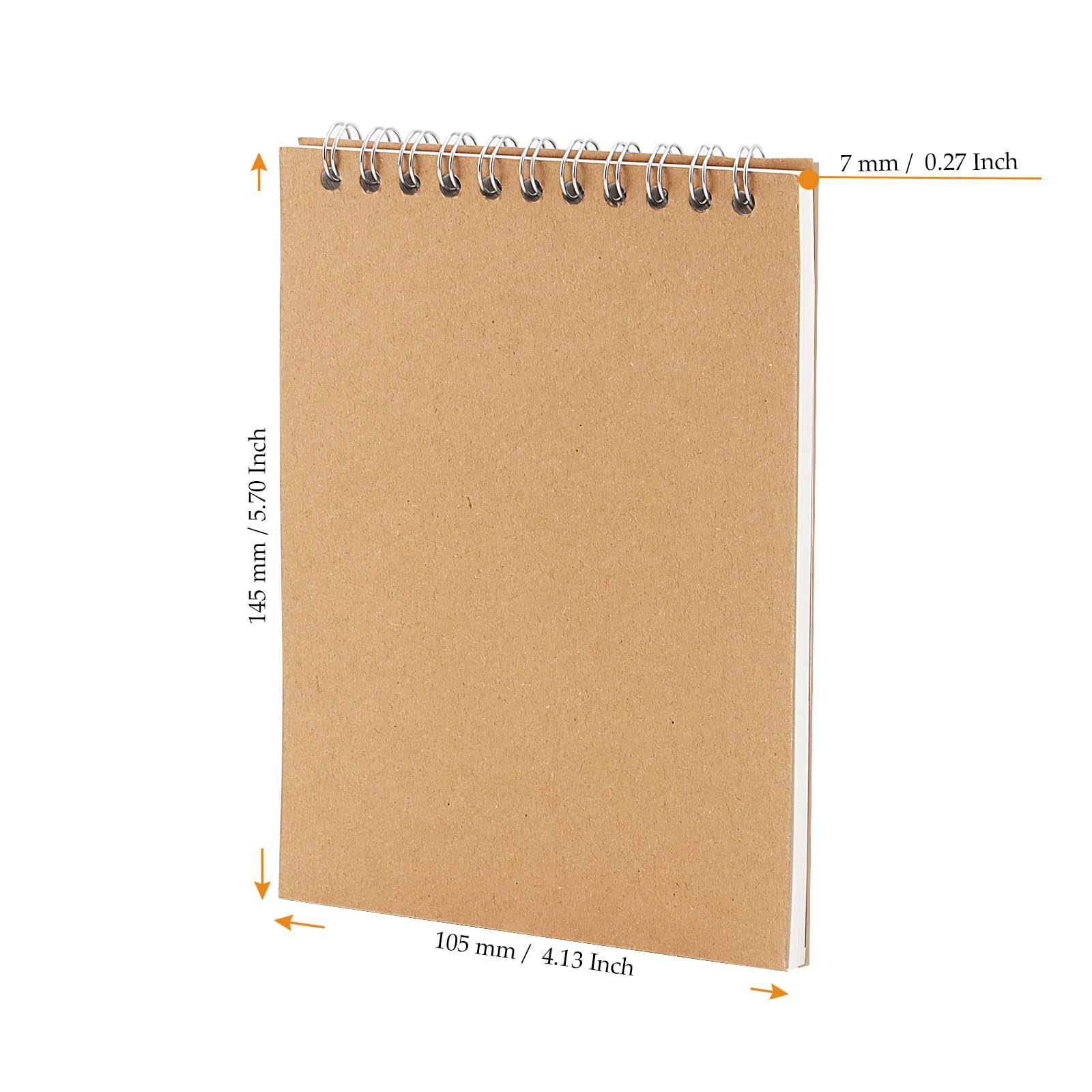 MUKCHAP Confezione da 15 quaderni a spirale formato A6, 60 fogli/120 pagine, rilegatura a spirale, 10,4 x 14,5 cm, copertina rigida in carta kraft, per disegni e pitture