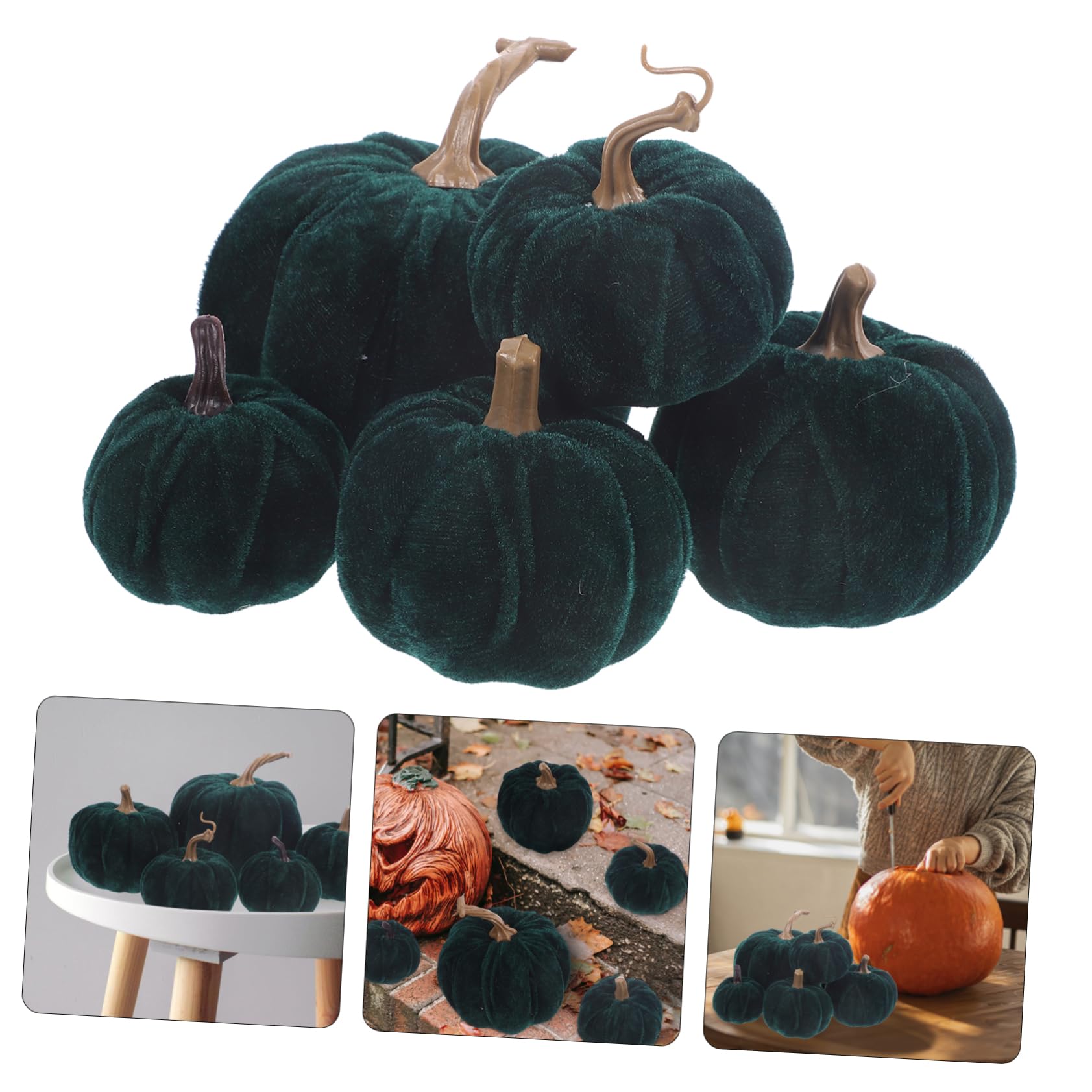 Cabilock 20 Piezas Calabaza De Espuma De Franela Decoración Imitación Calabaza Calabazas De Halloween Adorno De Foto Decoraciones De Pastel De Piruletas Caer Guirnalda Artificial Artesanía