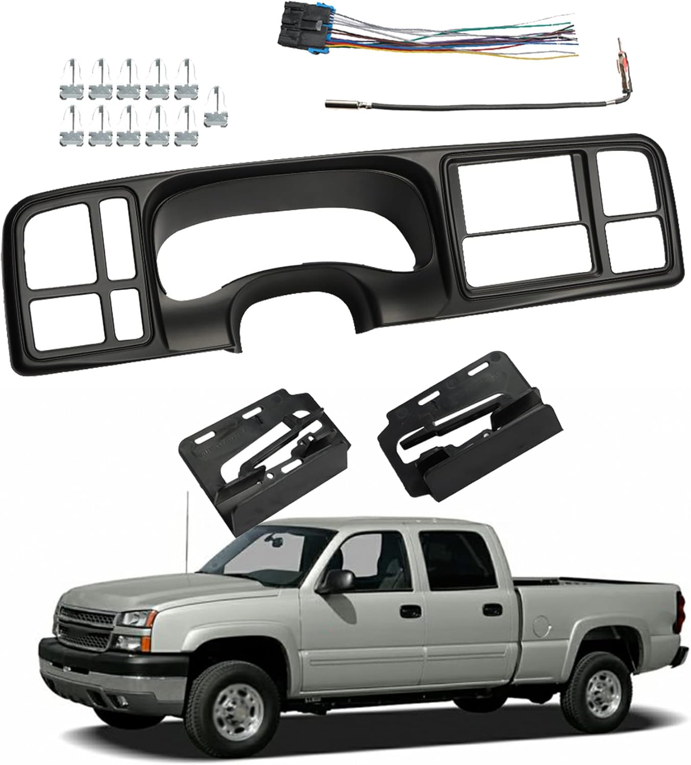 munirater Double Din Dash Kit W/Wiring Harness Replacement