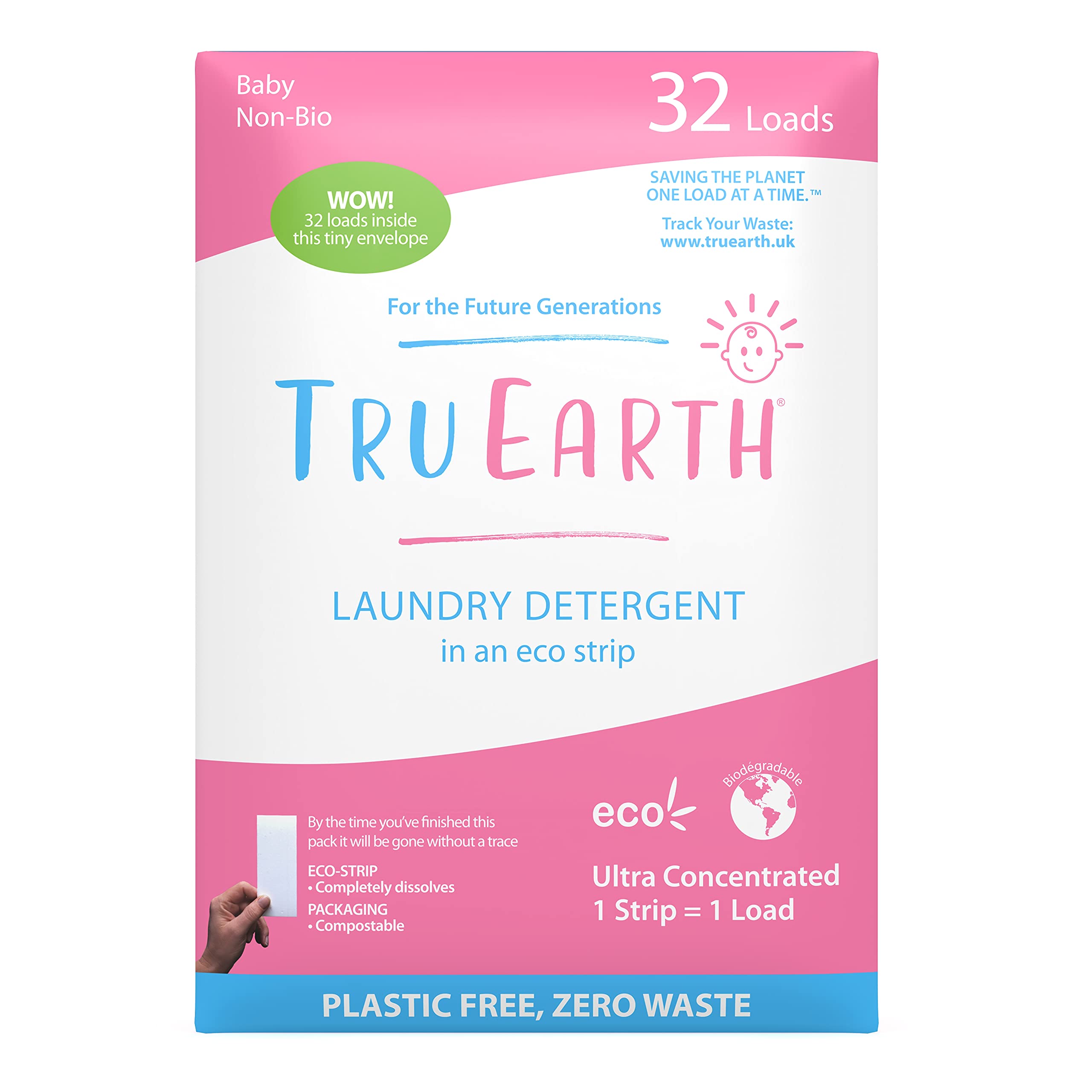 Buy Tru Earth EcoStrips Baby Laundry Detergent (32 Loads) Eco