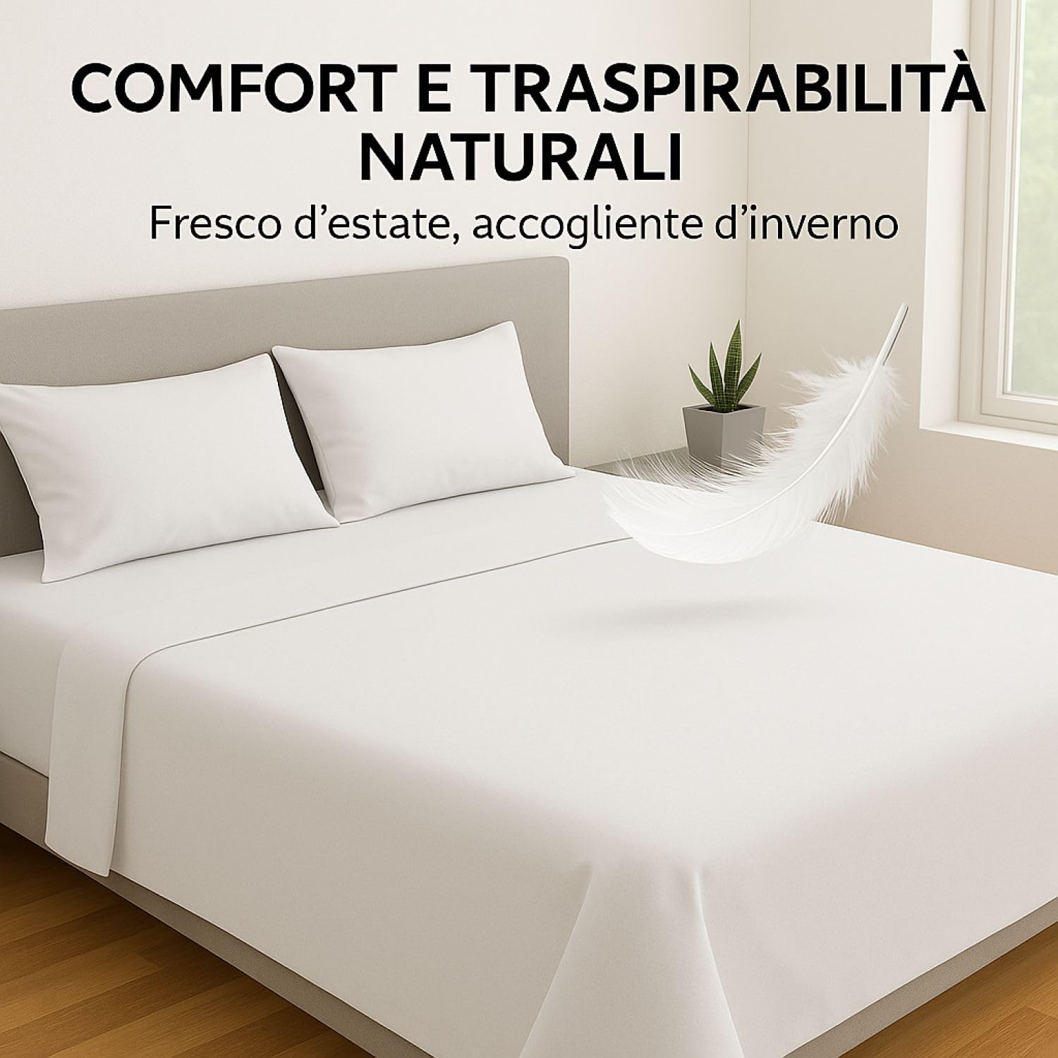 Leonardo Home - completo matrimoniale da Letto in cotone - compreso nel completo 1 lenzuolo - 2 federe per cuscini standard - 1 sotto con angoli